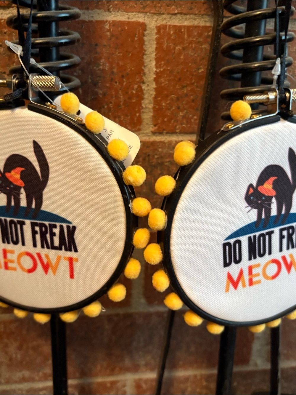 Do Not Freak Meowt Decor — Yellow Pom Accent